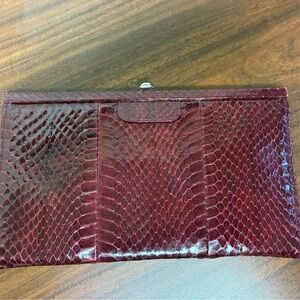 Vintage Maroon Snakeskin Clutch